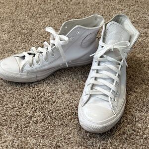 Converse Chuck Taylor White Leather High Tops